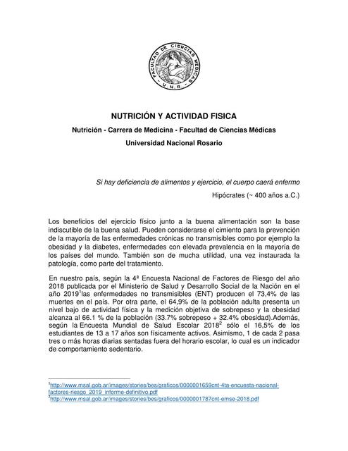 Nutrición y Actividad Física