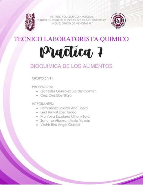 Bioquímica de los Alimentos 