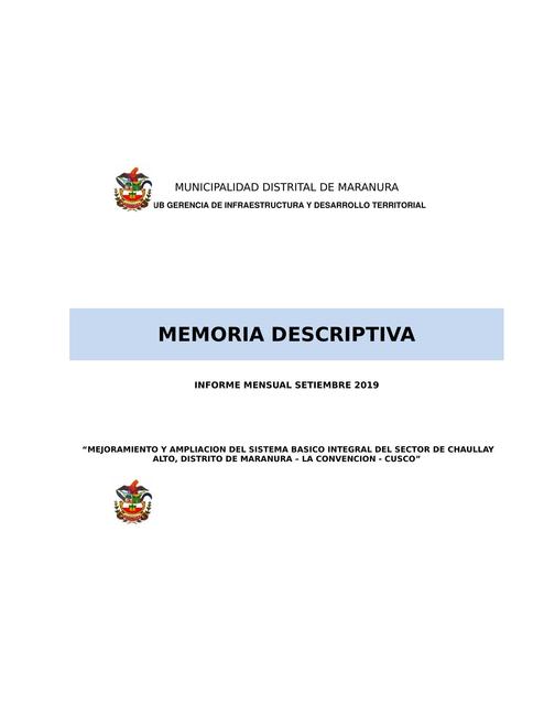 Memoria Descriptiva 