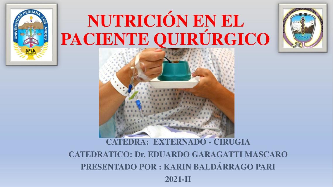 Guía de nutrición en el paciente quirúrgico