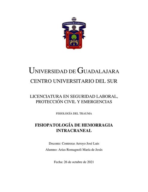 Fisiopatología de Hemorragia Intracraneal