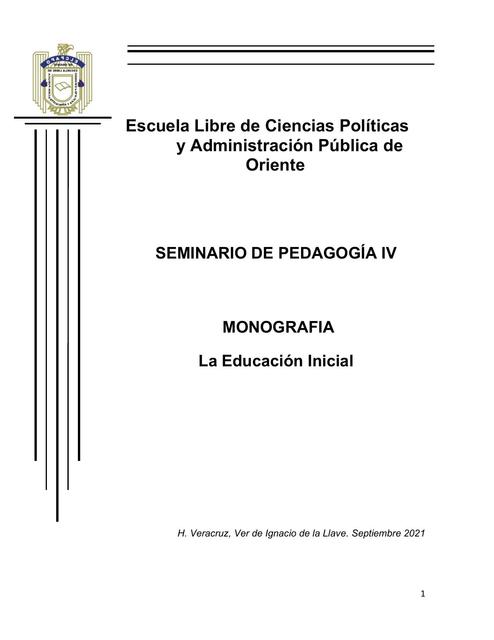 La Educación Inicial