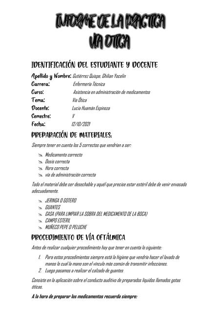 Informe de la Practica Vía Ótica 