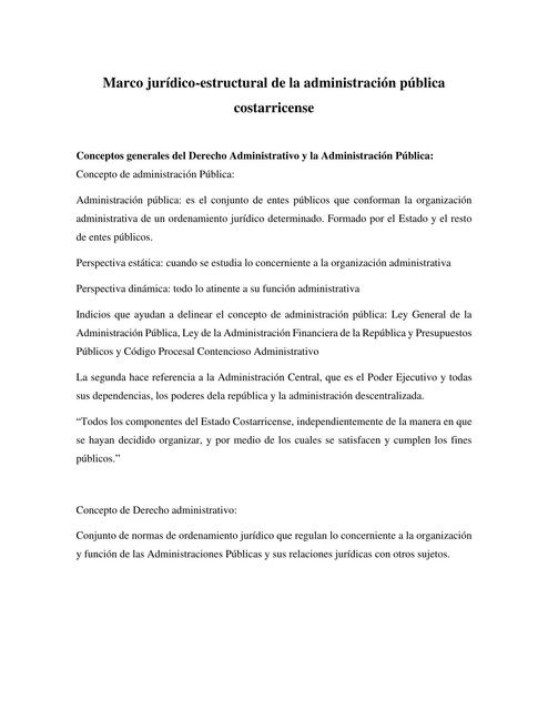 Marco Jurídico Estructural de la Administración Pública