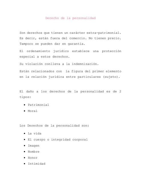 Derecho de la Personalidad Parte 1