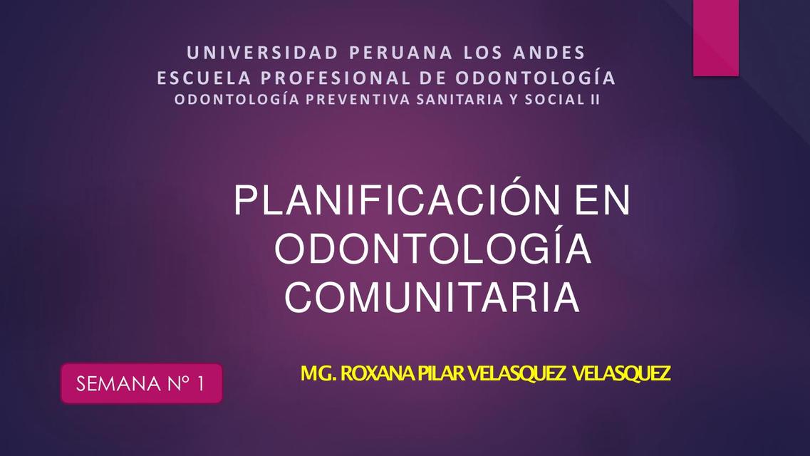 Planificación en Odontología Comunitaria 