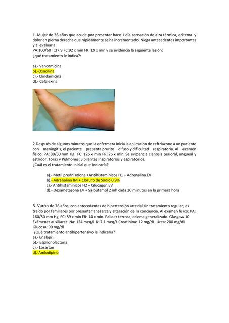 Terapeutica Integrada - Examen con respuestas