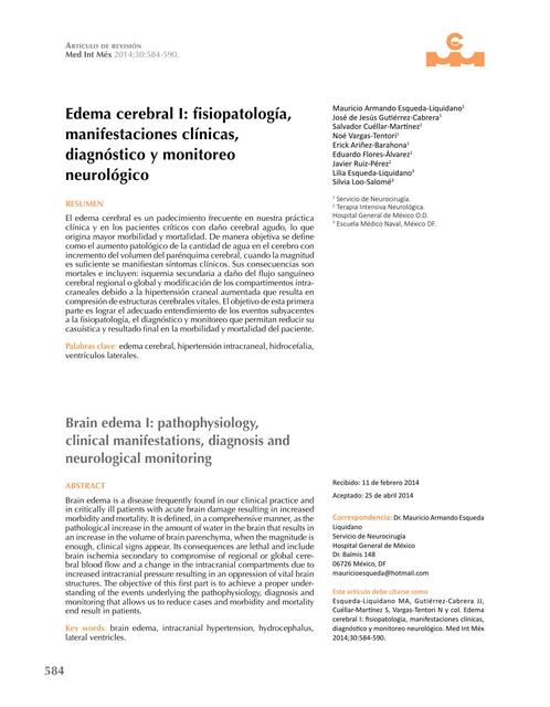 Edema Cerebral Fisiopatología