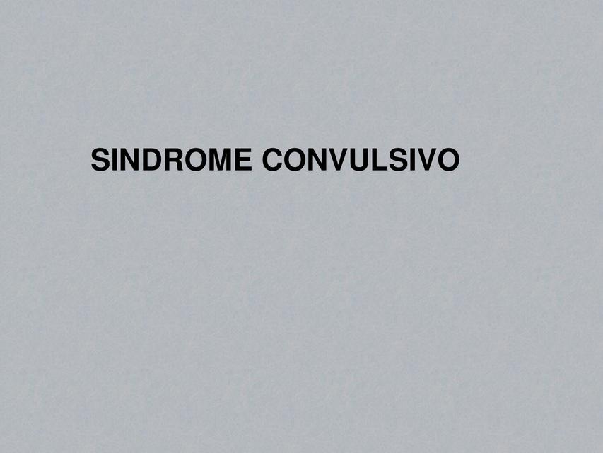 Síndrome Convulsivo 