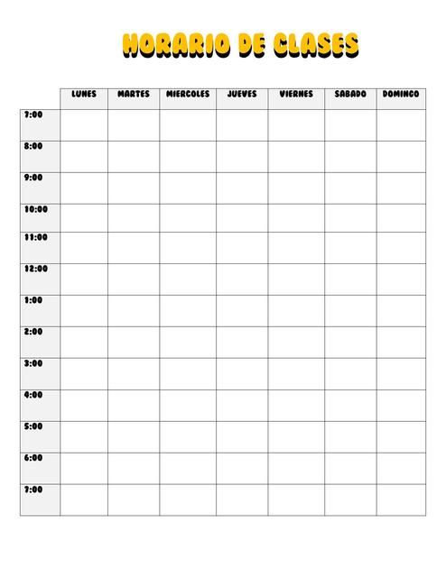 Horario de Clases