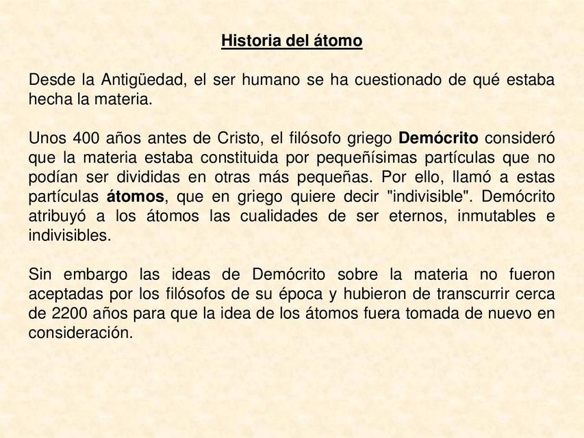 Historia del Átomo