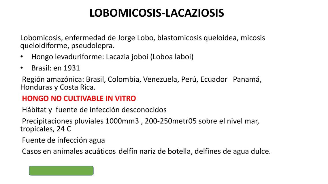 Lobomicosis Lacaziosis 