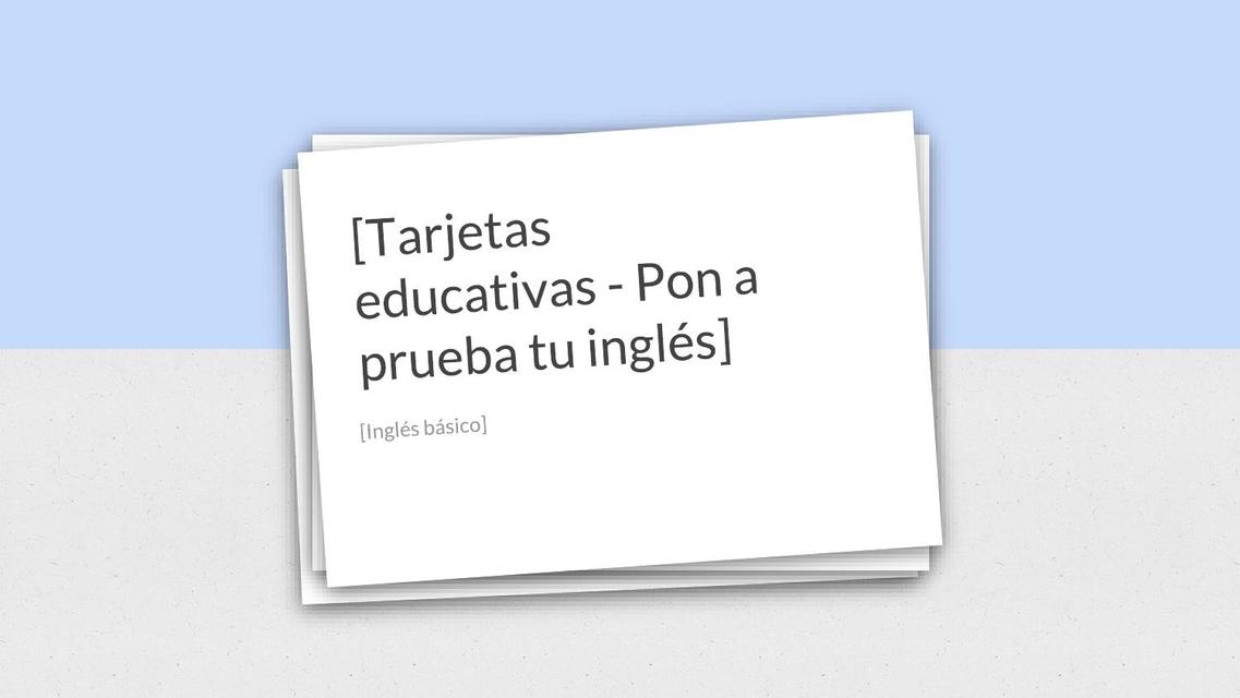 Tarjetas Educativas