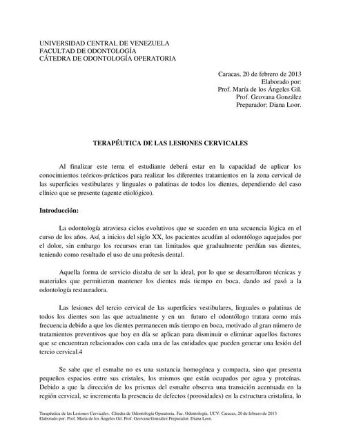 Terapéutica de las Lesiones Cervicales 