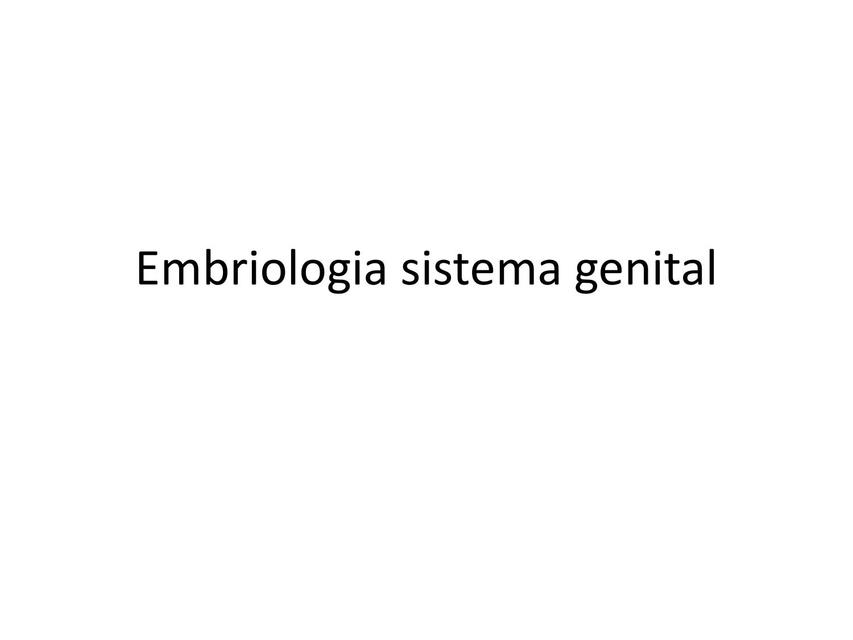 Embriología del Sistema Genital