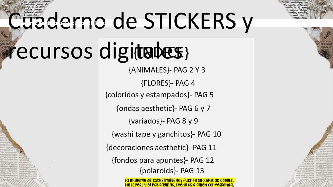 Cuaderno de STICKERS y recursos digitales