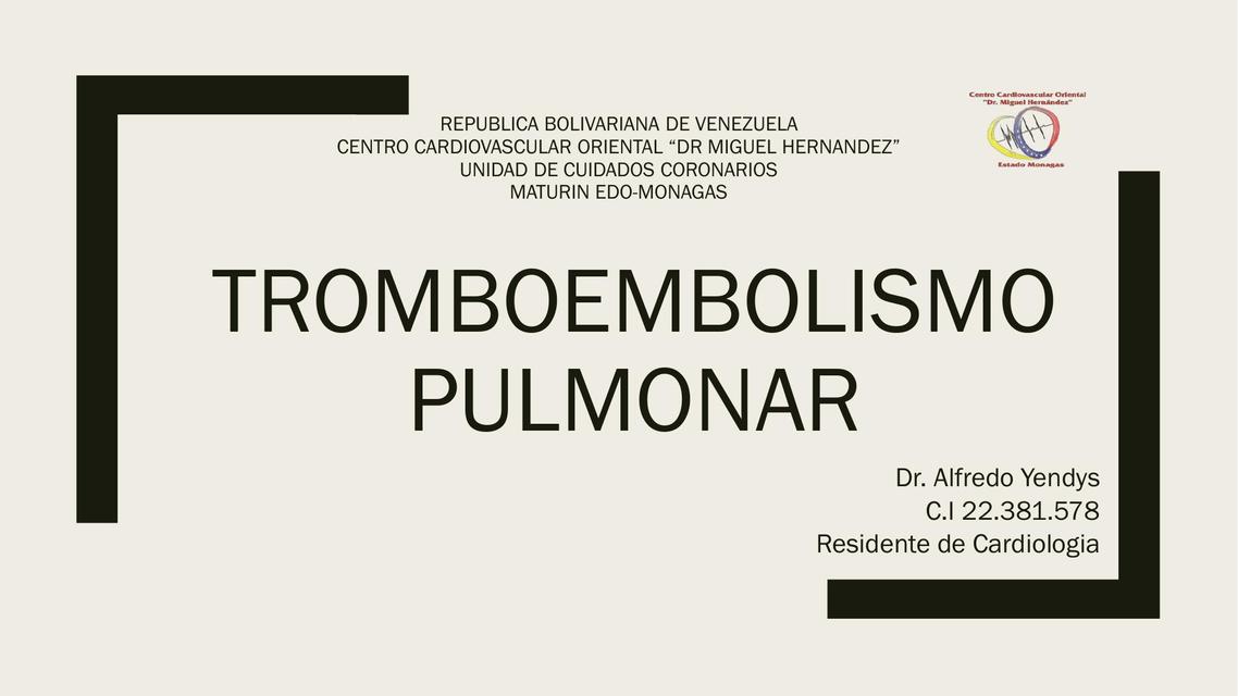 Tromboembolismo pulmonar