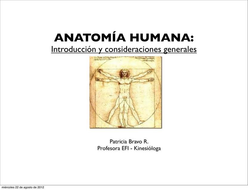 Anatomía Humana Introducción y Consideraciones Generales