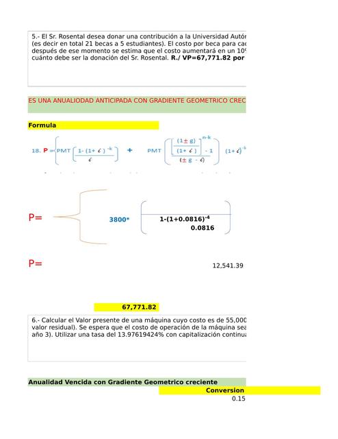 Anualidades Variables Gradientes 