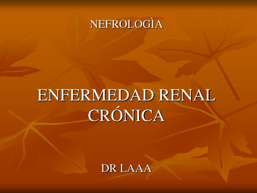 Enfermedad Renal Crónica 