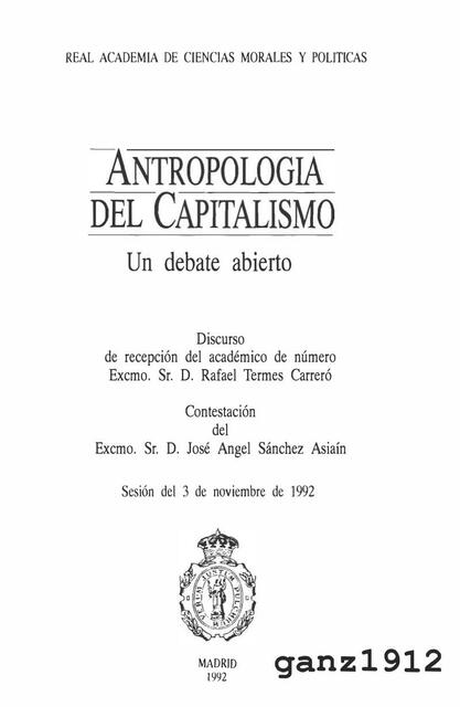 Antropología del Capitalismo