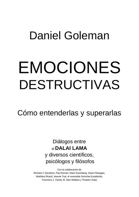 Emociones Destructivas