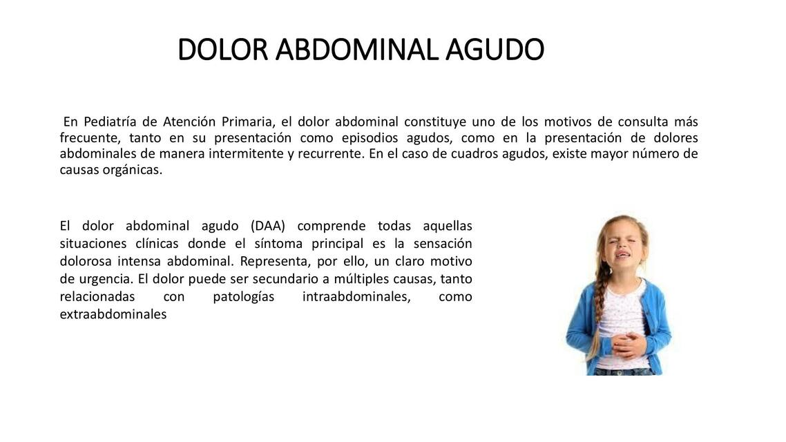 Dolor Abdominal Agudo en Niños 