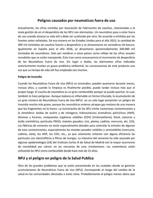 Peligros Causados por Neumáticos Fuera de Uso 