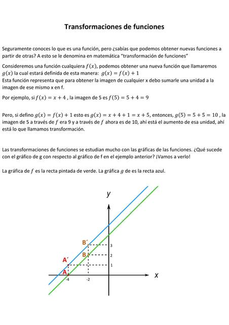 Transformación de Funciones: Primer Caso