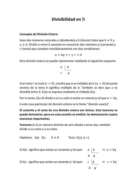 Divisibilidad en N