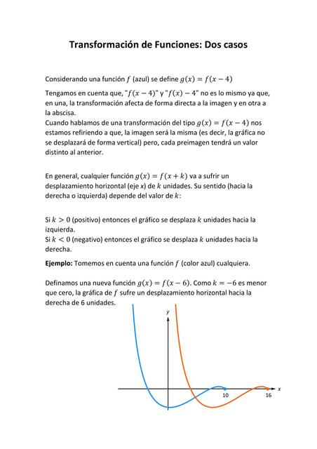 Transformación de Funciones: Dos Casos