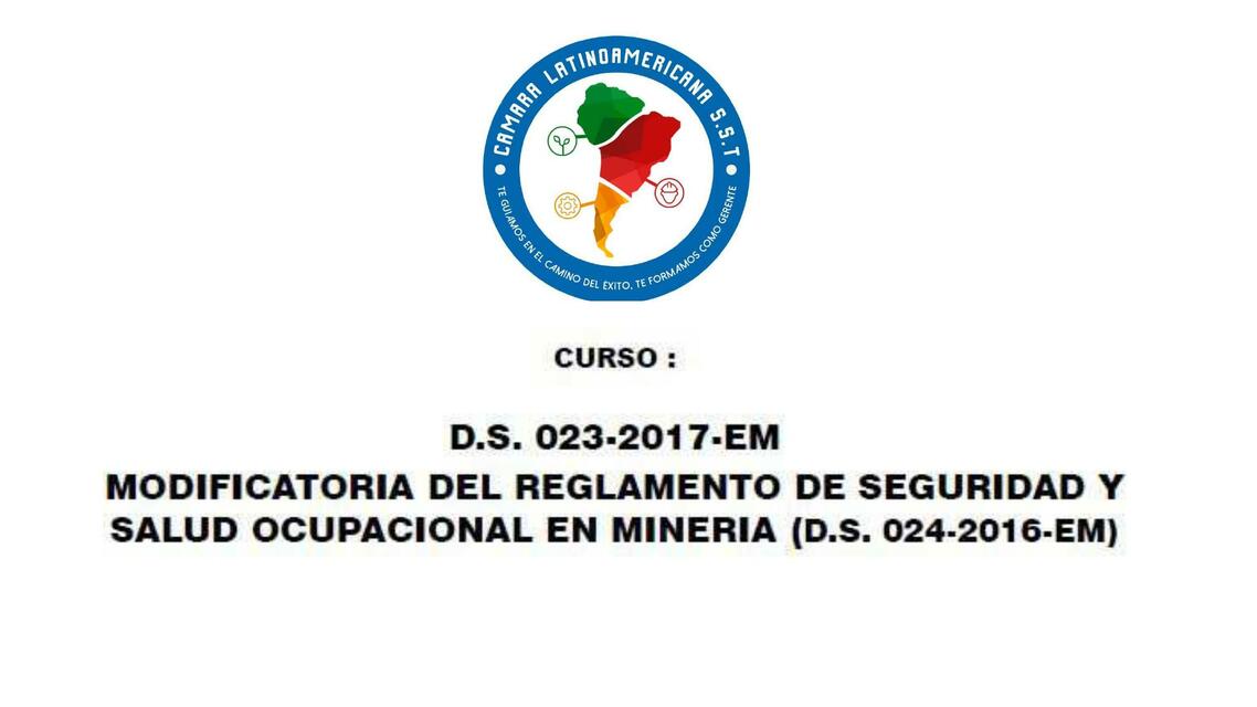 Modicatoria de Reglamento de Seguridad Ocupacional en Minería