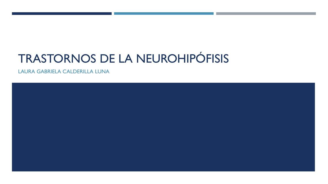 Trastornos de la Neurohipófisis