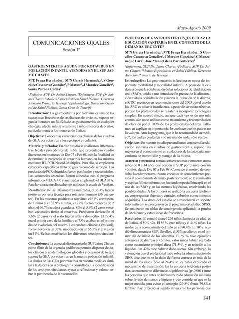 Comunicaciones Orales: Trastornos de la B-oxidación de los Ácidos Grasos