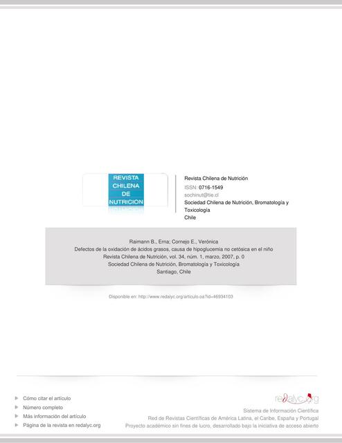 Defectos de la oxidación de ácidos grasos, causa de hipoglucemia no cetósica en el niño