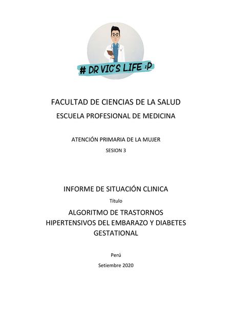 Algoritmo Trastornos Hipertensivos del Embarazo y Diabetes Gestacional - Atención Primaria de la Mujer