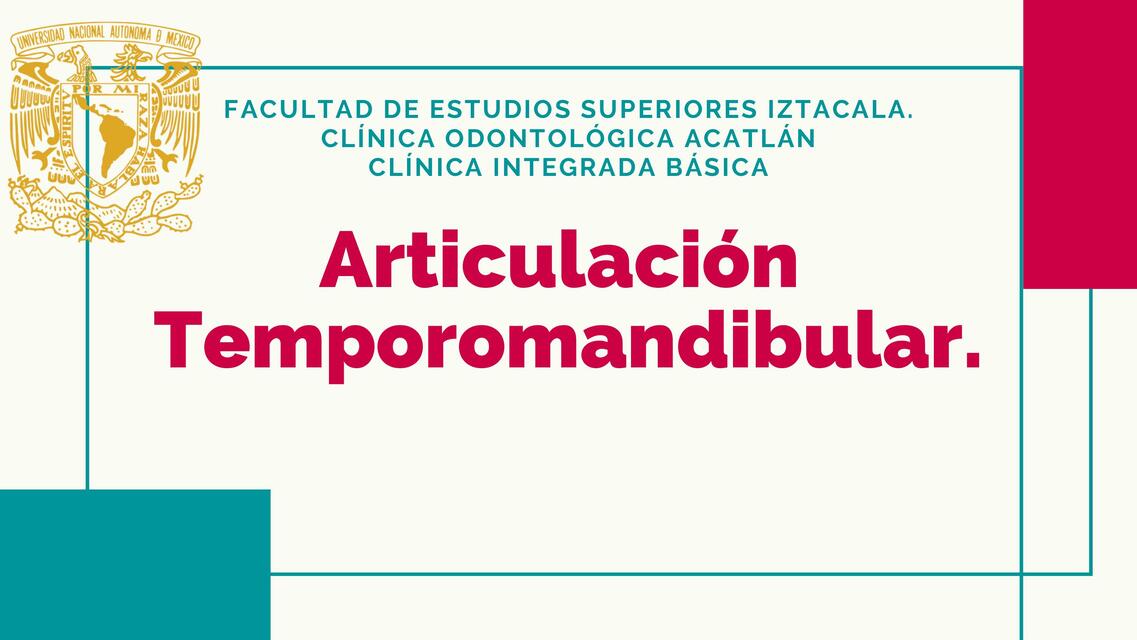 Articulación Temporomandibular