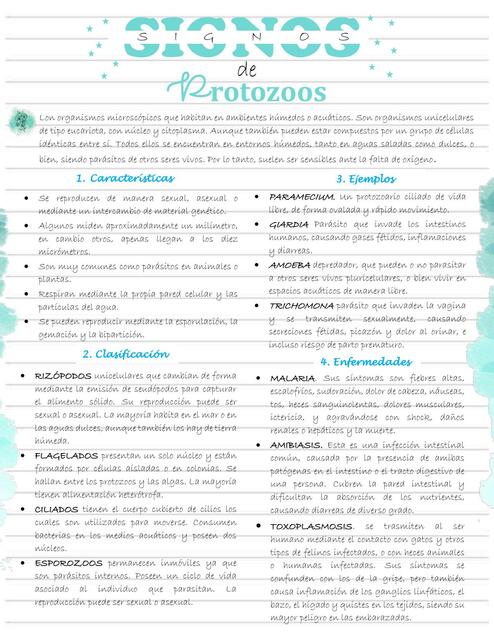 Signos de Protozoos