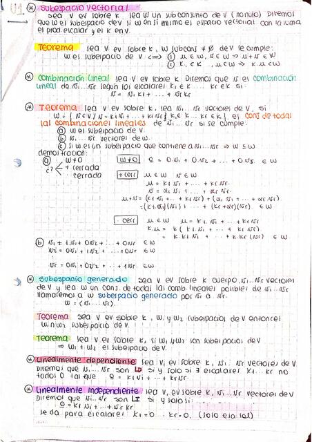 Álgebra Lineal - Teórico Final