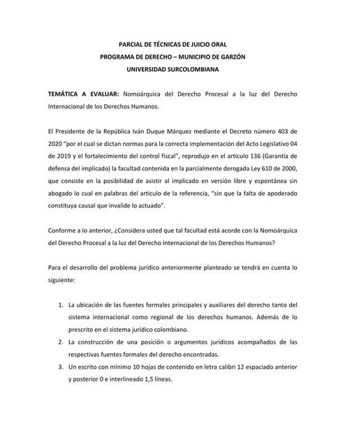 Parcial de técnicas de juicio oral