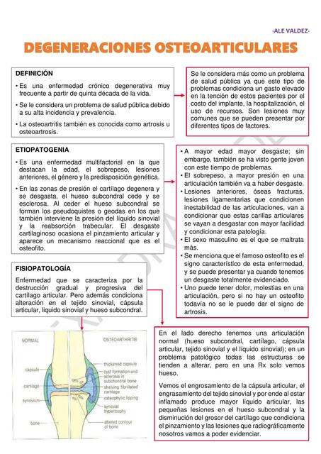 Degeneraciones Osteoarticulares 