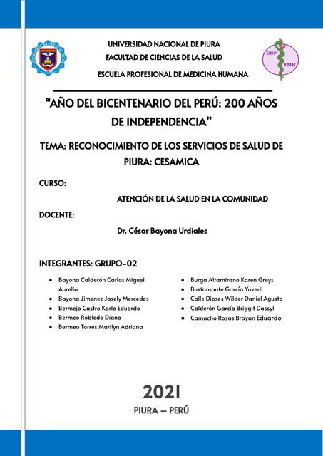 Reconocimiento de los Servicios de Salud