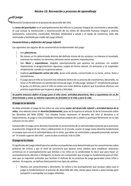 Recreación y Procesos de Aprendizaje