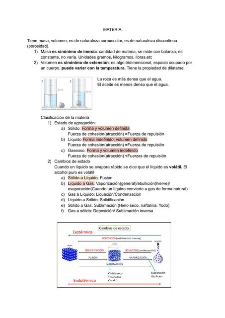 Materia y Propiedades