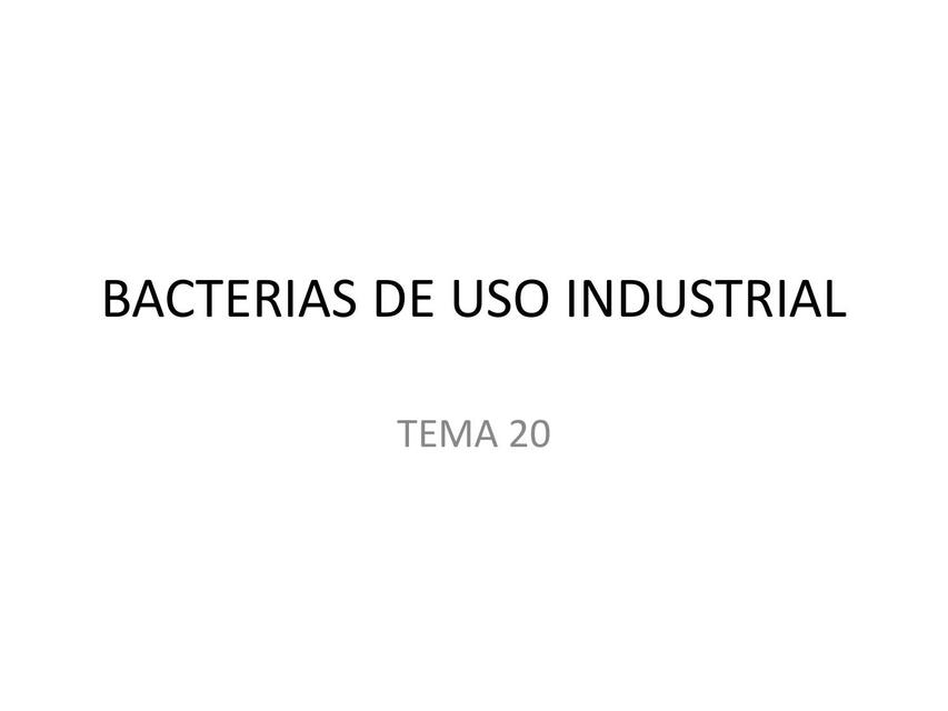 Bacterias de Uso Industrial 