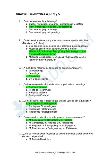 Autoevaluación de Medicina