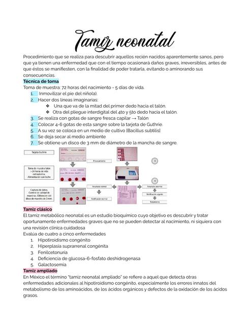 Tamiz Neonatal 