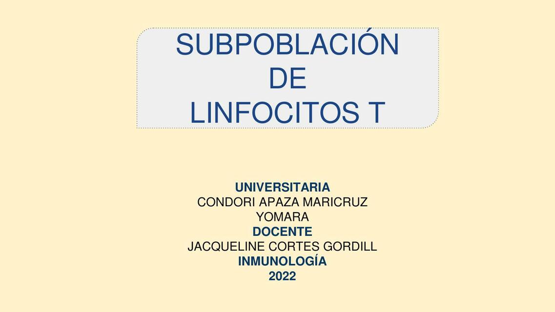 Subpoblación de Linfocitos T