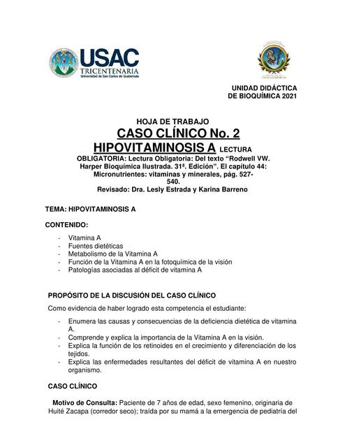 Caso Clínico Hipovitaminosa