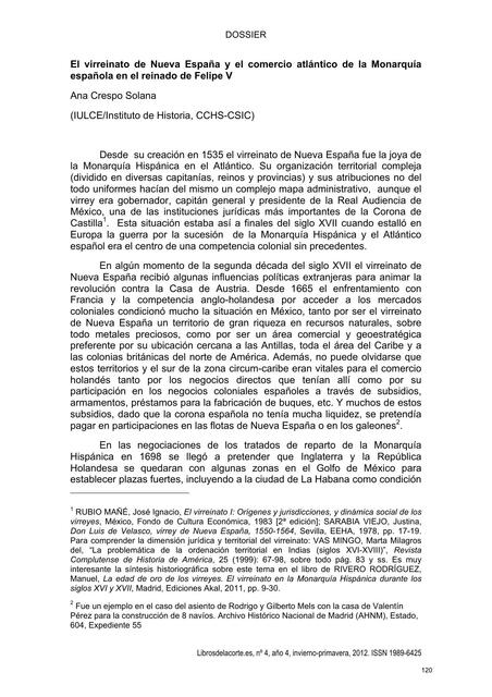 El  virreinato  de  Nueva  España  y  el  comercio  atlántico  de  la  Monarquía española en el reinado de Felipe V 